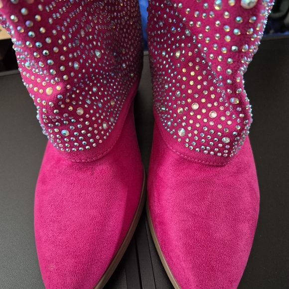 Pink Rhinestone Embellished Boots - Picture 3 of 4
